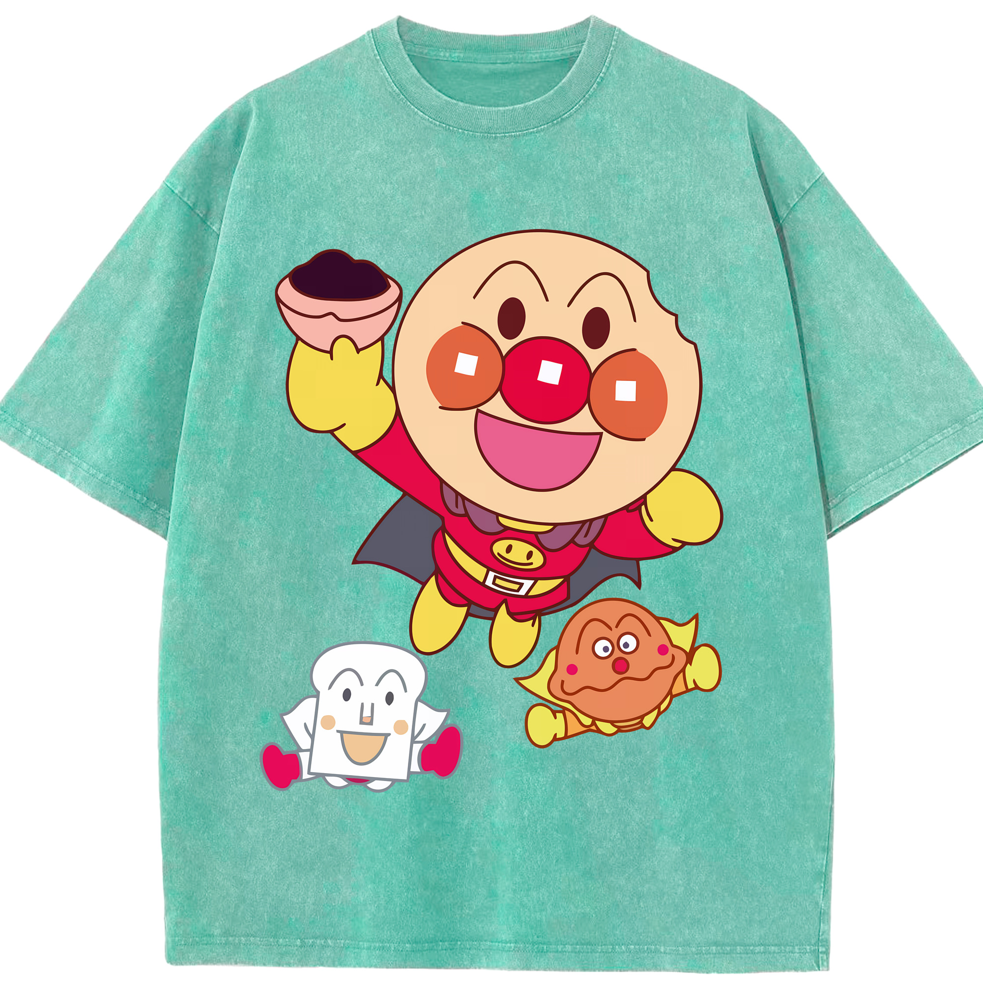 （画像用） アンパンマン Anpanman 綿100% ヴィンテージ風 半袖Tシャツ（フロントプリント）